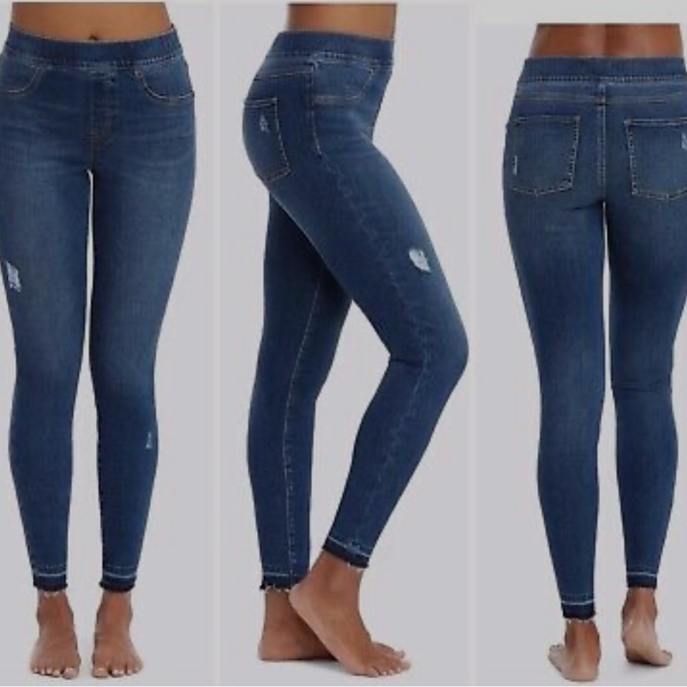 SPANX Blue Jeggings with Stretchy Skinny Fit